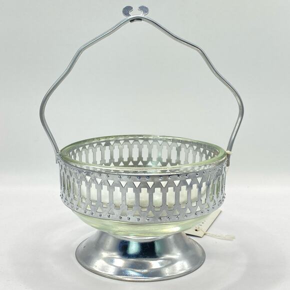 Vintage Trillium and Crystal‎ Jam Dish with Spoon Holder Non-Tarnishing - Picture 4 of 10